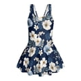 thumbnail image 6 of DISNIMO Girls Swimsuits Floral Print One Piece U Neck Swimwear Skirted Sleeveless Bathing Suit for Kids Girls Hawaiian Summer Swim Dress, 6 of 8