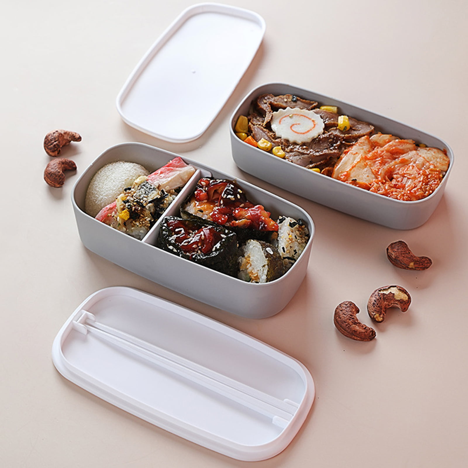 Yirtree Bento Box Adult Lunch Box with Spoon, 1/2/3-Tier Stainless Steel  Stackable Thermal Food Container for On-the-Go Meal and Snack Packing 