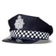 thumbnail image 1 of Sombrero de oficial de policía a cuadros en blanco y negro para adultos, 1 of 1