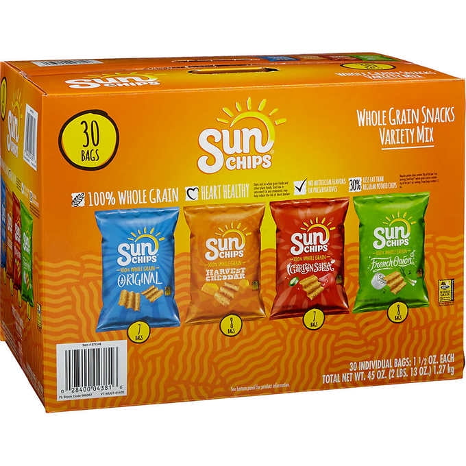 Sun Chips Whole Grain, Variety, 1.5 oz, 30 ct