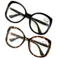 thumbnail image 4 of 2 Pairs Women Oversized Fashion Butterfly Anti Blue Ray UV Reading Glasses Metal Accent Readers +1.50, 4 of 8