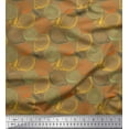 thumbnail image 1 of Soimoi Brown Rayon Crepe Fabric Lemon Slice Vegetable Printed Fabric 1 Yard 46 Inch Wide, 1 of 3