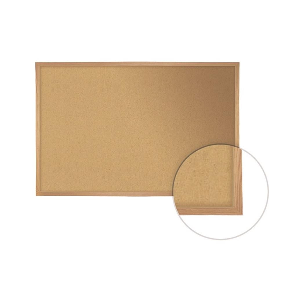 Ghent Natural Cork Bulletin Board - Oak Wood Frame - 4ft H x 7ft  4"W
