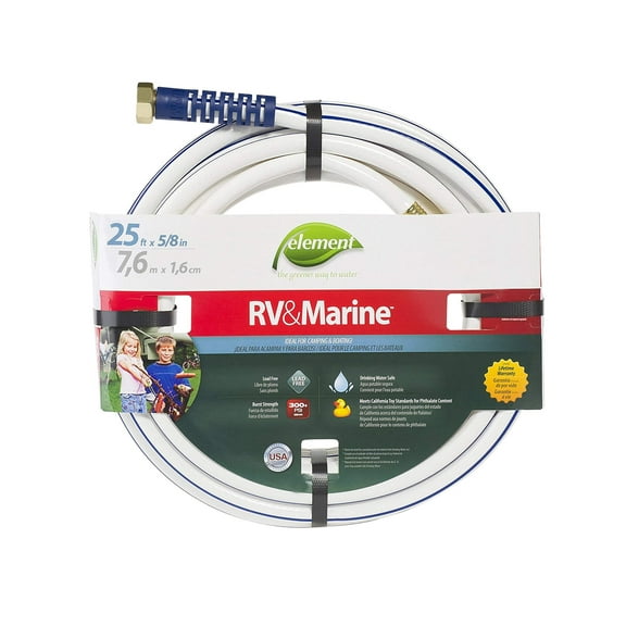 Swan Products ELMRV58025 Element RV & Marine Camping and Boating Water Hose 25 ft. x 5/8 in. , White