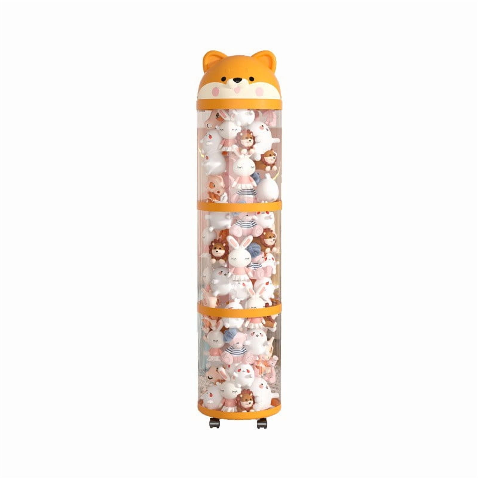 2/3/4 Tier Stuffed Animal Storage Rack, Portable Large Stuffed Storage Tube, Large Stuffed Organizer, Plush Doll Organizer, Storage Tube with Wheels