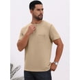 thumbnail image 4 of DARING DIVA Men's Henley Crew Neck Short Sleeve Button Down T-Shirt M Khaki, 4 of 7