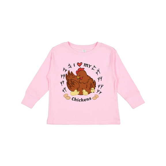 Inktastic I Heart My Chickens Boys or Girls Long Sleeve Toddler T-Shirt