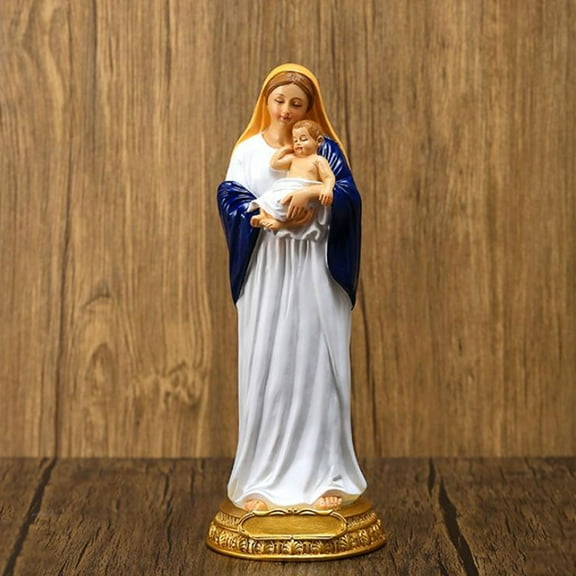 HOMEMAXS Virgin Mary and Child Statue for Decoration Made of Resin in Assorted 5 Inches