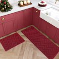 thumbnail image 1 of SHIQI-Kitchen Rugs and Mats Sets,2 Pieces Super Absorbent Polypropylene Non-Slip Rug,Soft Comfort Floor Mat,Machine Washable for Kitchen,Hallway,Office,Sink,Laundry(20" x 31.5"+20" x 48",Red), 1 of 4
