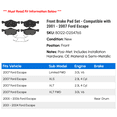 thumbnail image 2 of Front Brake Pad Set - Compatible with 2001 - 2007 Ford Escape 2002 2003 2004 2005 2006, 2 of 2