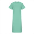 thumbnail image 4 of Arnsht Women's Cotton Linen Maxi Dress T-Shirt Cap Sleeve Crewneck Casual Loose Slit Side Long Beach Vacation Dresses Mint Green M, 4 of 6