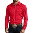 thumbnail image 2 of Men's Solid Button Up Long Sleeve Casual Business Shirt, 2 of 8