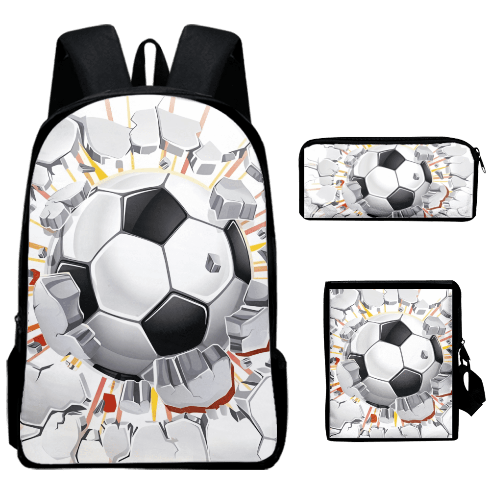 3 Packs Schoolbag Bag Set Football Backpack for School Girls 4Th Grade