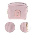 thumbnail image 4 of Unique Bargains 1 Pc Letter O Pattern Makeup Bag for Travel Pink Corduroy, 4 of 6
