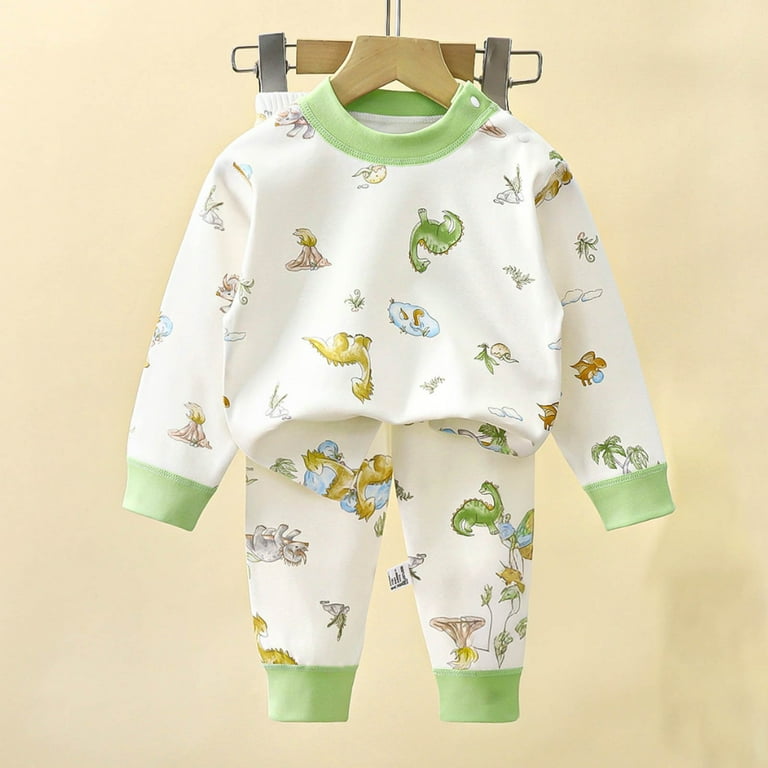 Odeerbi 6M-10Y Toddler Boys Summer Cotton Pajamas Long Sleeve Tops