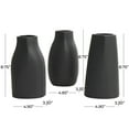 thumbnail image 3 of DecMode 5"W, 9"H Minimalistic Dimensional Black Ceramic Vase with Varying Shapes, Set of 3, 3 of 12