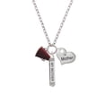 thumbnail image 2 of Delight Jewelry Silvertone Small Maroon Megaphone Always My Mother Bar Zoe Necklace, 2 of 4
