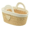 thumbnail image 1 of Water Hyacinth Storage Basket with Heart Plaque and Cotton Rope Trim, 1 of 9