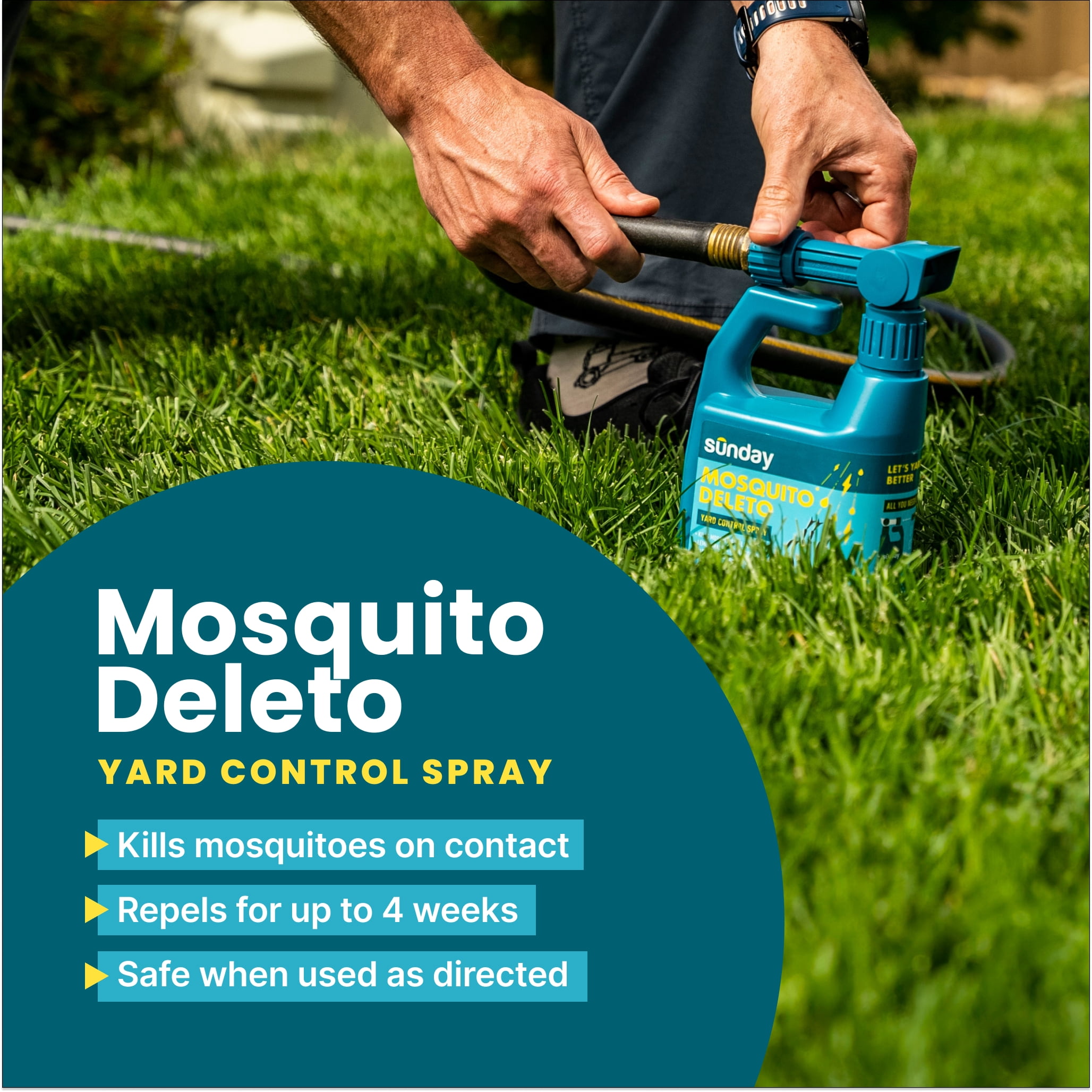 Sunday Mosquito Deleto 5,000 Sq. ft. Plant-Based Bug Control Spray & Repellent 32 fl oz.
