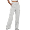 thumbnail image 2 of Timegard Cargo Pants for Women Straight Leg Elastic High Waisted Fall Winter Outdoor Comfy Trousers, 2 of 5
