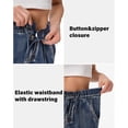 thumbnail image 5 of roswear Women's Capri Jeans Non-Stretch Culottes Pants with Elastic Waist, 5 of 6