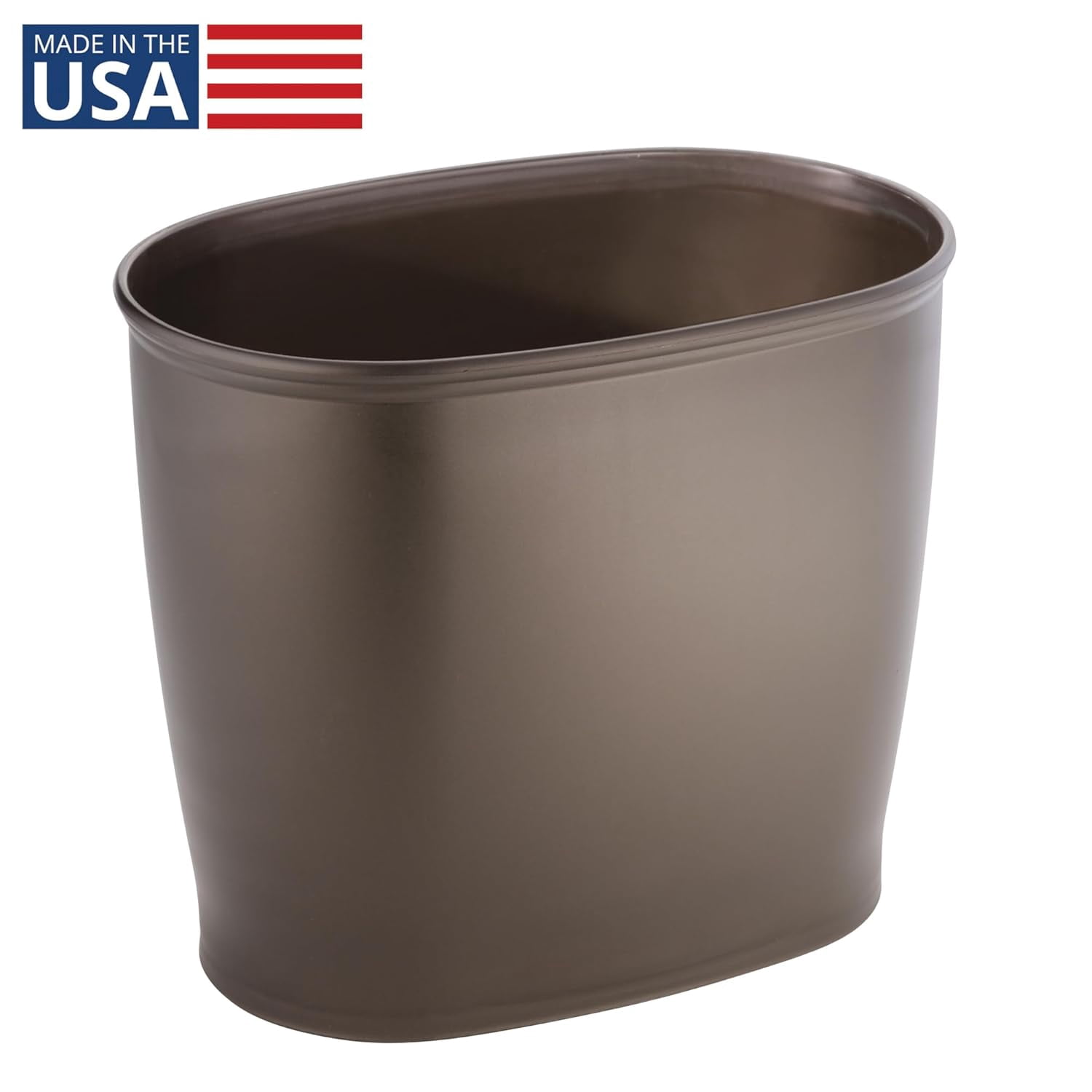 Slim Plastic Bathroom Trash Can Small Garbage Bin for Bedroom Office Desk Dorm Bronze