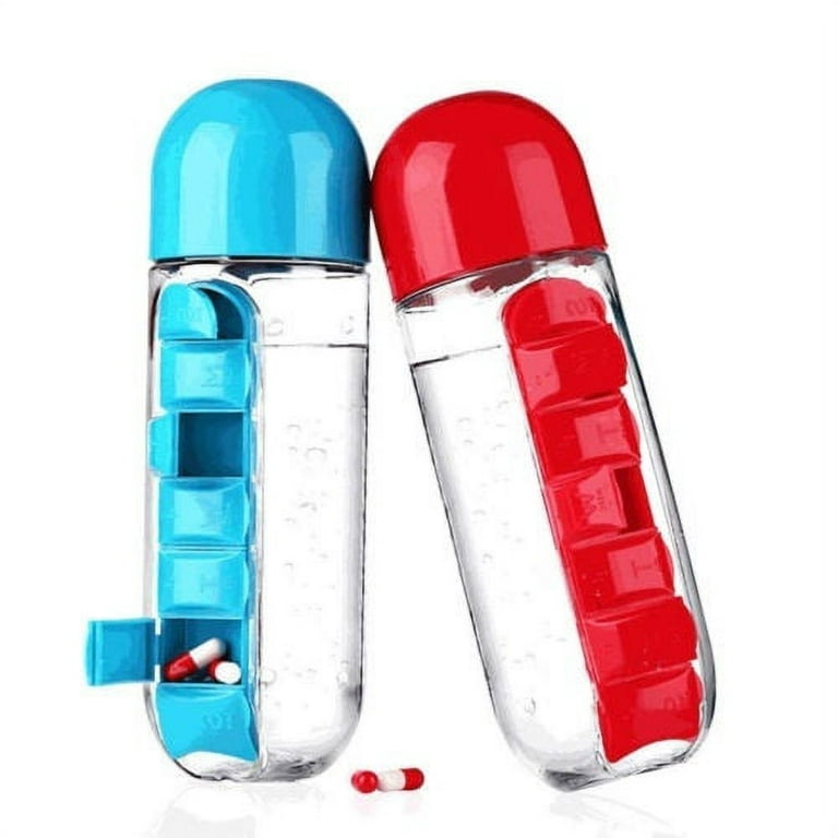 Combine Daily Pill & Vitamin Box Organizer with Water Bottle