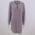 thumbnail image 5 of CHUANK Womens Patchwork Cardigan Long Sleeve Open Front Knit Sweaters Coat Pockets Yellow M, 5 of 5