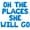 Blue, variant on Letter Balloons - OH THE PLACES SHE WILL GO 16" Inch Alphabet Letters Foil Mylar Balloon Baby Shower Party Banner (Black)