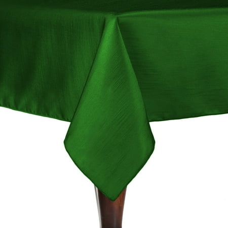 

Ultimate Textile (10 Pack) Reversible Shantung Satin - Majestic 72 x 72-Inch Square Tablecloth - for Weddings Home Parties and Special Event use Emerald Green