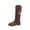 Brown, variant on SKIYLEVZ Knee-High Boots for Women Comfort Platform Leather Boots Effortless Booties for Outdoor Winter Adventures Figure-Flattering Fashion Statement Faux Leather Boots