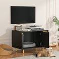 thumbnail image 4 of Cat Litter Box Enclosure, Hidden Litter Box Cabinet Furniture, Indoor Cat House, with Scratching Mat, Modern Cat Washroom Indoor for Hallway, Living Room Black, 4 of 9