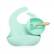 daintyBABY Silicone Bowl and Spoon Set- Mint