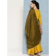 thumbnail image 6 of Janasya Indian Women's Mustard Rayon Solid Kurta and Dupatta, 6 of 6