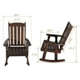 thumbnail image 6 of Fortune Candy Solid Fir Wood Patio Rocking Chair, Heavy Duty 600 lbs for Outdoor and Indoor, Deep Brown, 6 of 15