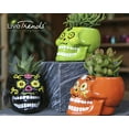 thumbnail image 3 of Green Sugar Skull Ceramic Planter with Live Plant - 4.3 x 5 in - Live Trends, 3 of 3