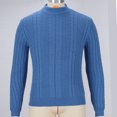 thumbnail image 4 of Yiliang Cable knit Classic Sweater for Men Fall and Winter Long Sleeve Warm and Thermal Top Clothes ,Blue,XL, 4 of 6