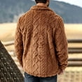 thumbnail image 5 of WIZUTIZ Fleece Lined Jacket For Men Button Front Fold Collar Long Sleeve Coat Outdoor Warm Fall Winter Black Brown Gray, 5 of 5