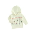 thumbnail image 2 of Toddler Girls Christmas Casual Sweatshirts Long Sleeve Cartoon Pattern Print Hooded Tops, 2 of 9