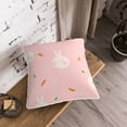 thumbnail image 3 of Velvet Decorative Throw Pillow Covers Set of 2, Soft Square Cushion Cover with Invisible Zipper Cute Rabbit Carrot Flower Printing, 20"x20", 3 of 7