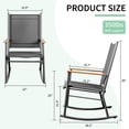 thumbnail image 2 of Walsunny Outdoor Patio Chairs Set of 2 Rockers Metal Rocking Chairs Furniture for Porch Backyard Lawn Garden,Black, 2 of 8