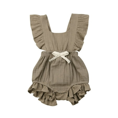 

Kuriozud Newborn Baby Girl Coton Ruffle Romper