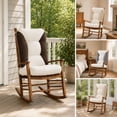 thumbnail image 6 of ROFIEJOX 2-Piece Rocking Chair Cushion Set, Chenille Back and Seat Cushions with Non-Slip Bottom and 6 Ties, 28.4" x 19" Back, 19" x 19" Seat, Beige, 6 of 7