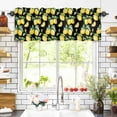 thumbnail image 3 of Farmhouse Watercolor Valances for Windows Lemon Fruit Black Background Rod Pocket Curtain Valance Window Treatment Short Curtains for Kitchen Living Room, 60"x18", 3 of 5