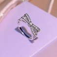 thumbnail image 3 of 2Ct Women's Bow Shape Engagement Ring Round Moissanite 14k White Gold Plated, 3 of 5