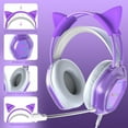 thumbnail image 5 of Wantek V10 Cat Ear Style Gaming Headset with comfortable fit and vibrant RGB lighting, Hi-Fi Sound - Purple, 5 of 8