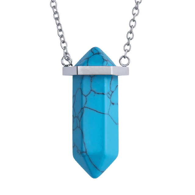 Collar para Mujer LuckyLy Dije de Cuarzo y Piedras Naturales Modelo Orly Turquesa UNITALLA
