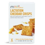 Angle View: Munchkin Milkmakers Lactation Cheddar Crisps for Breastfeeding Moms with Oats and Flax, 6 Count Flavor Name: Cheddar Crisps