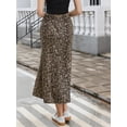 thumbnail image 3 of DARING DIVA Women's Y2K Elastic A-Line Maxi Long Skirts X-Small Brown, 3 of 6