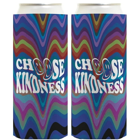 

ThisWear Good Vibes Only Gifts for Women Choose Kindness Positive Vibes Smiley Face 2-Pack Ultra Slim Can Coolies Kindness